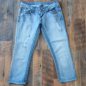 Rue21 Blue Distressed Capris